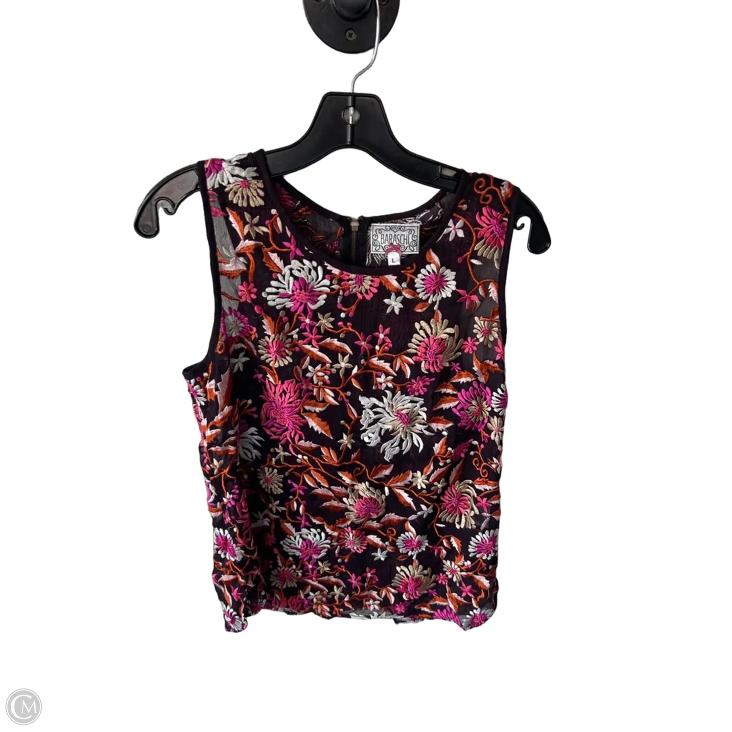 Top Sleeveless By Clothes Mentor In Brown & Pink, Size: L