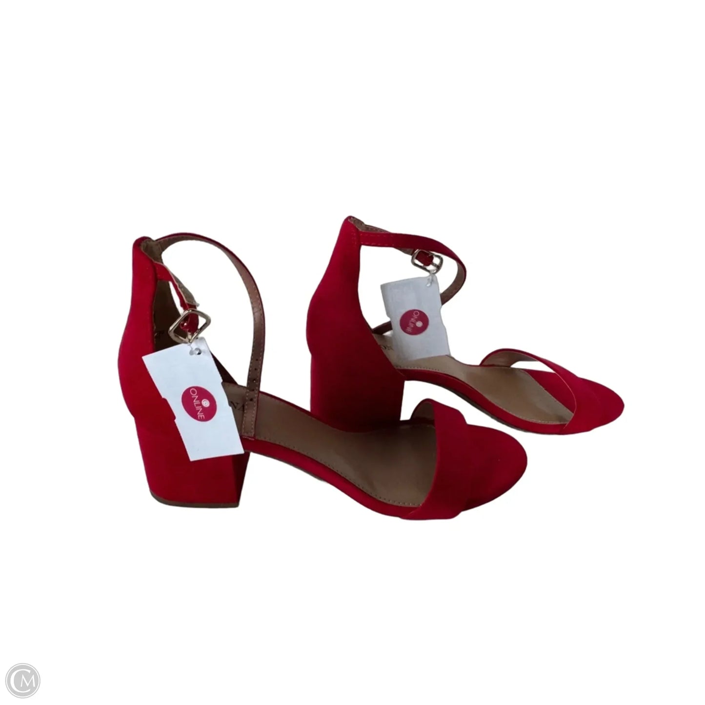 Sandals Heels Block By Merona In Red, Size: 8.5