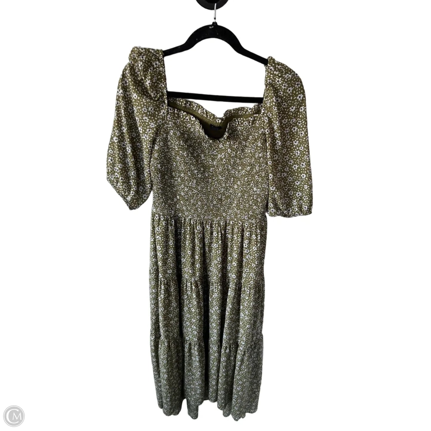 Dress Casual Maxi By Ann Taylor In Green & White, Size: S