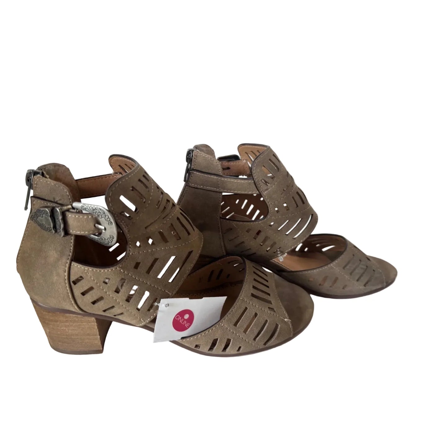 Shoes Heels Block By Very G In Tan, Size: 8.5