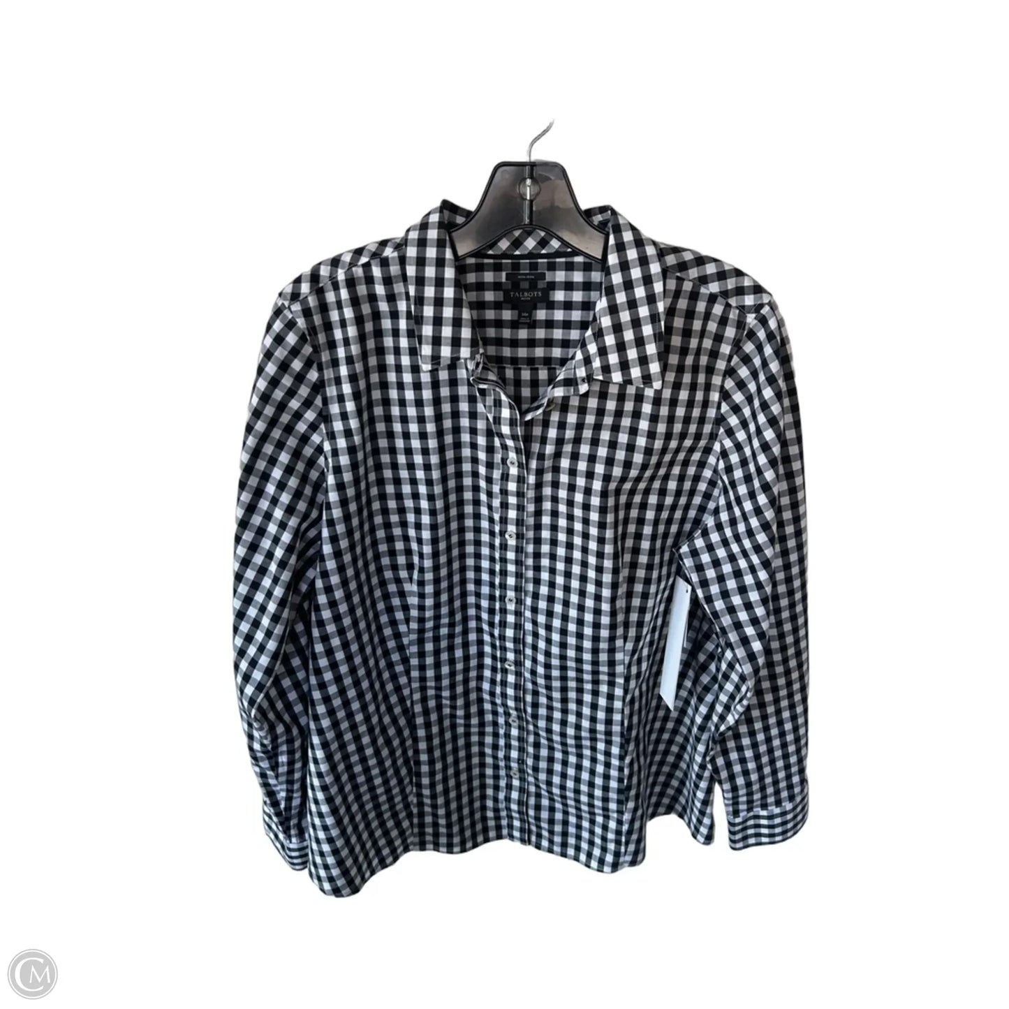 Top Long Sleeve By Talbots In Black & White, Size: Lp