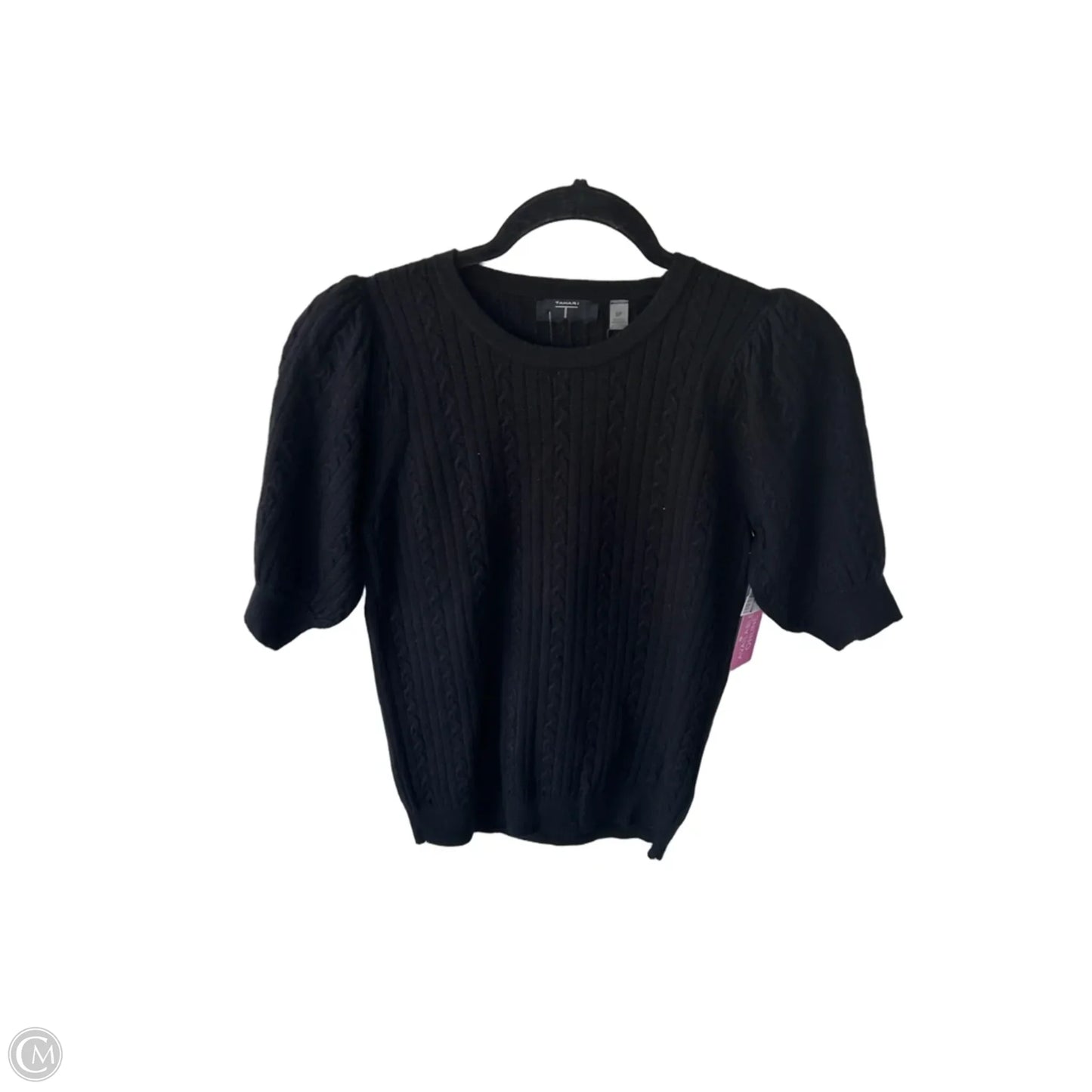 Sweater Short Sleeve By Tahari In Black, Size: S