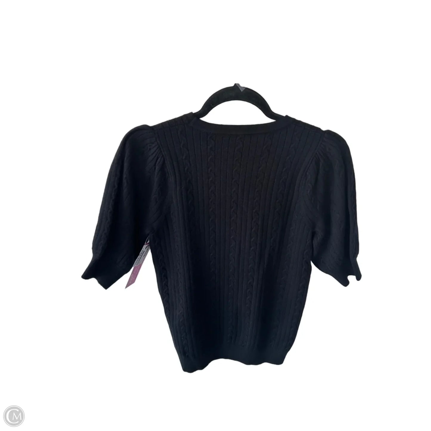 Sweater Short Sleeve By Tahari In Black, Size: S
