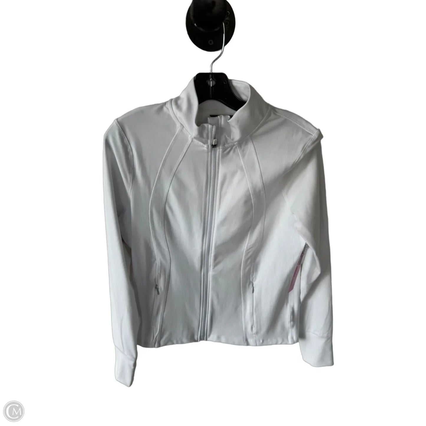 Athletic Jacket By Danskin In White, Size: M