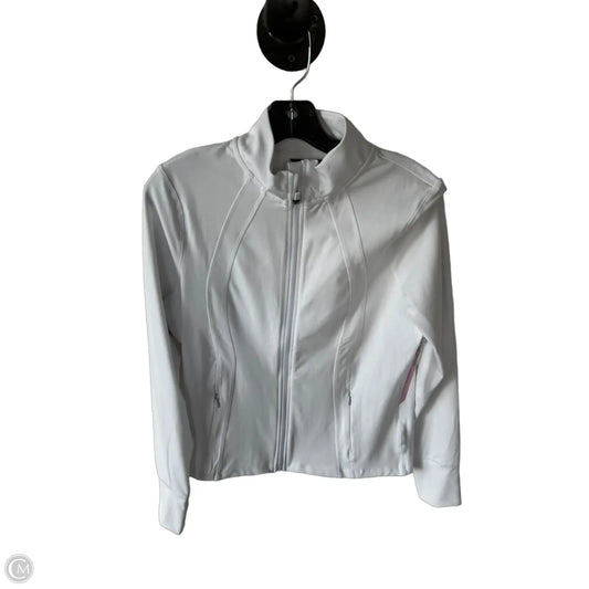 Athletic Jacket By Danskin In White, Size: M