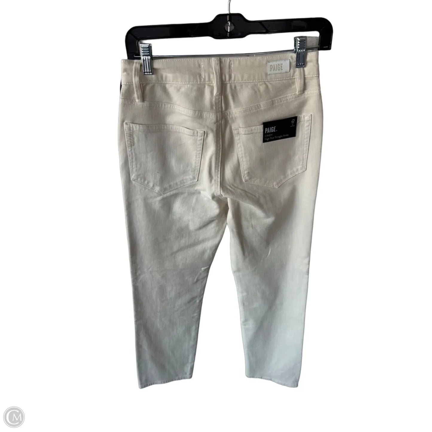 Jeans Straight By Paige In Cream Denim, Size: 2
