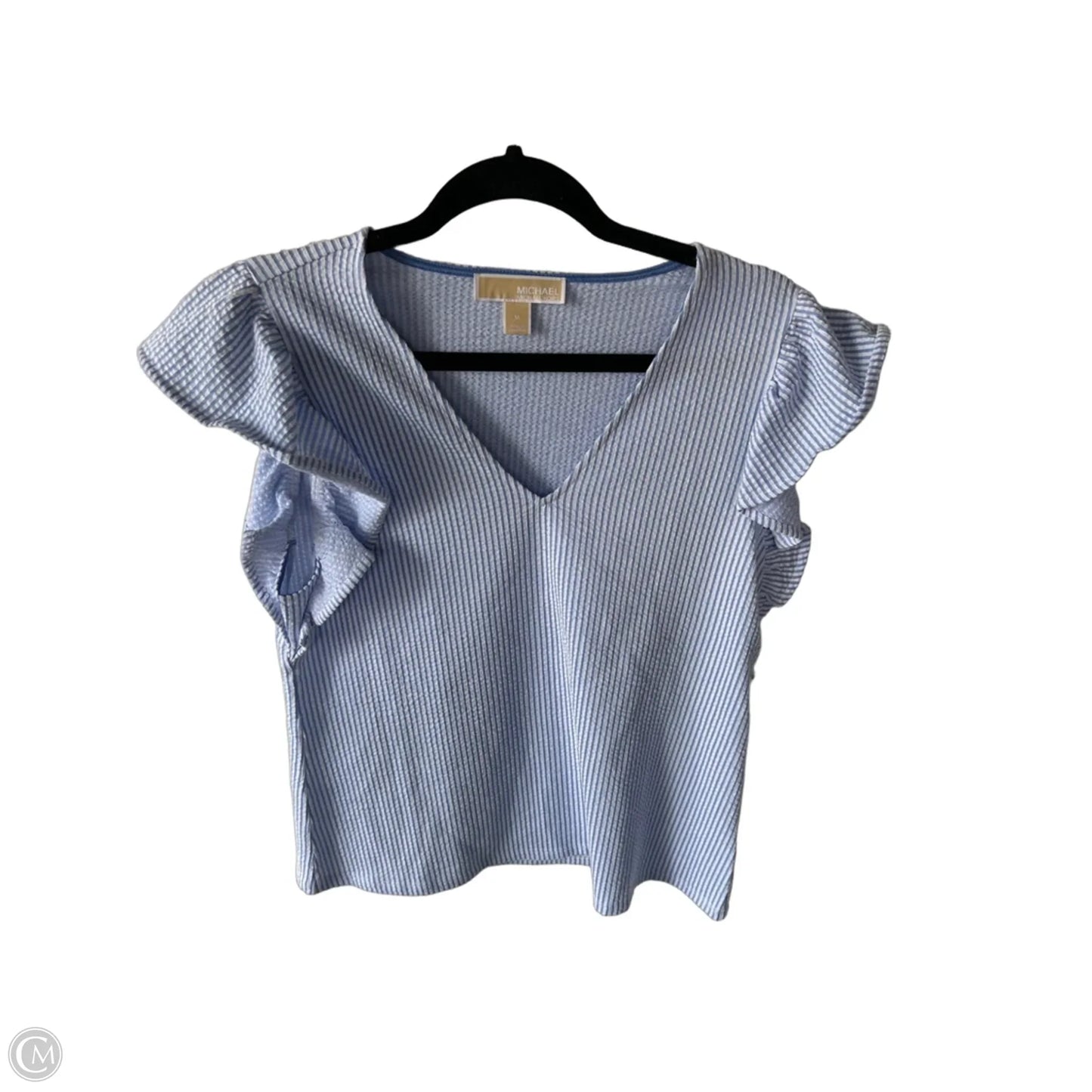 Top Short Sleeve By Michael By Michael Kors In Blue & White, Size: M