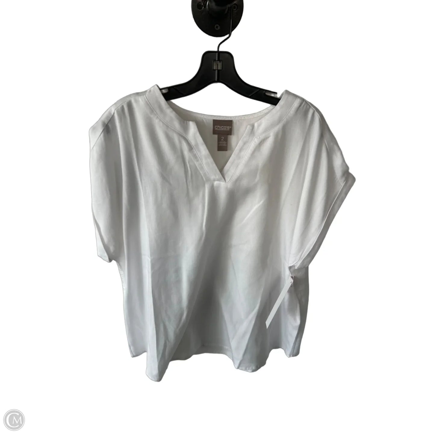 Top Short Sleeve By Chicos In White, Size: L