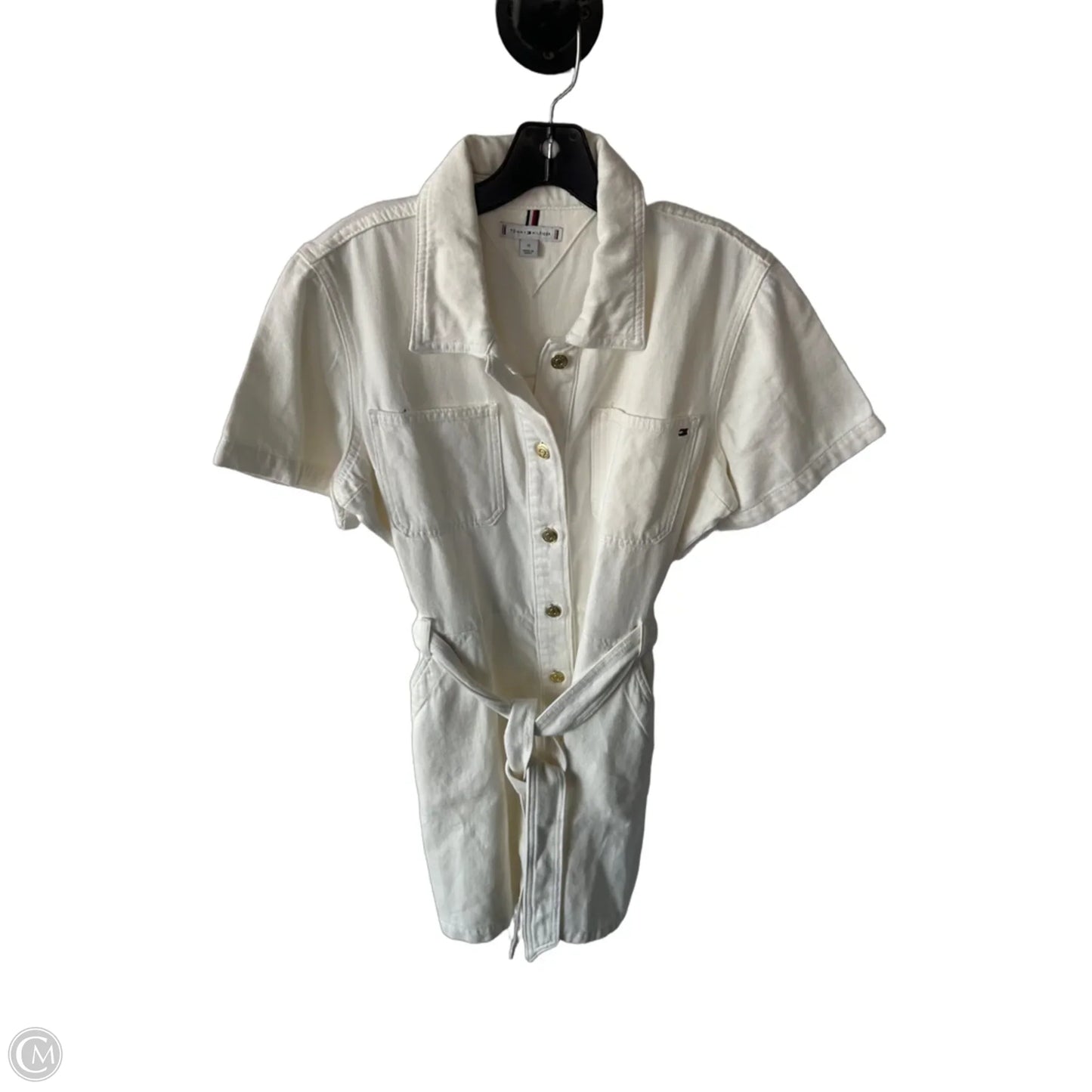 Dress Casual Short By Tommy Hilfiger In Cream Denim, Size: L
