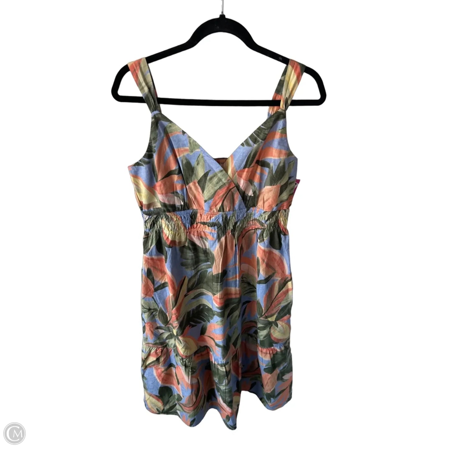 Dress Casual Midi By Tommy Bahama In Green & Orange, Size: M