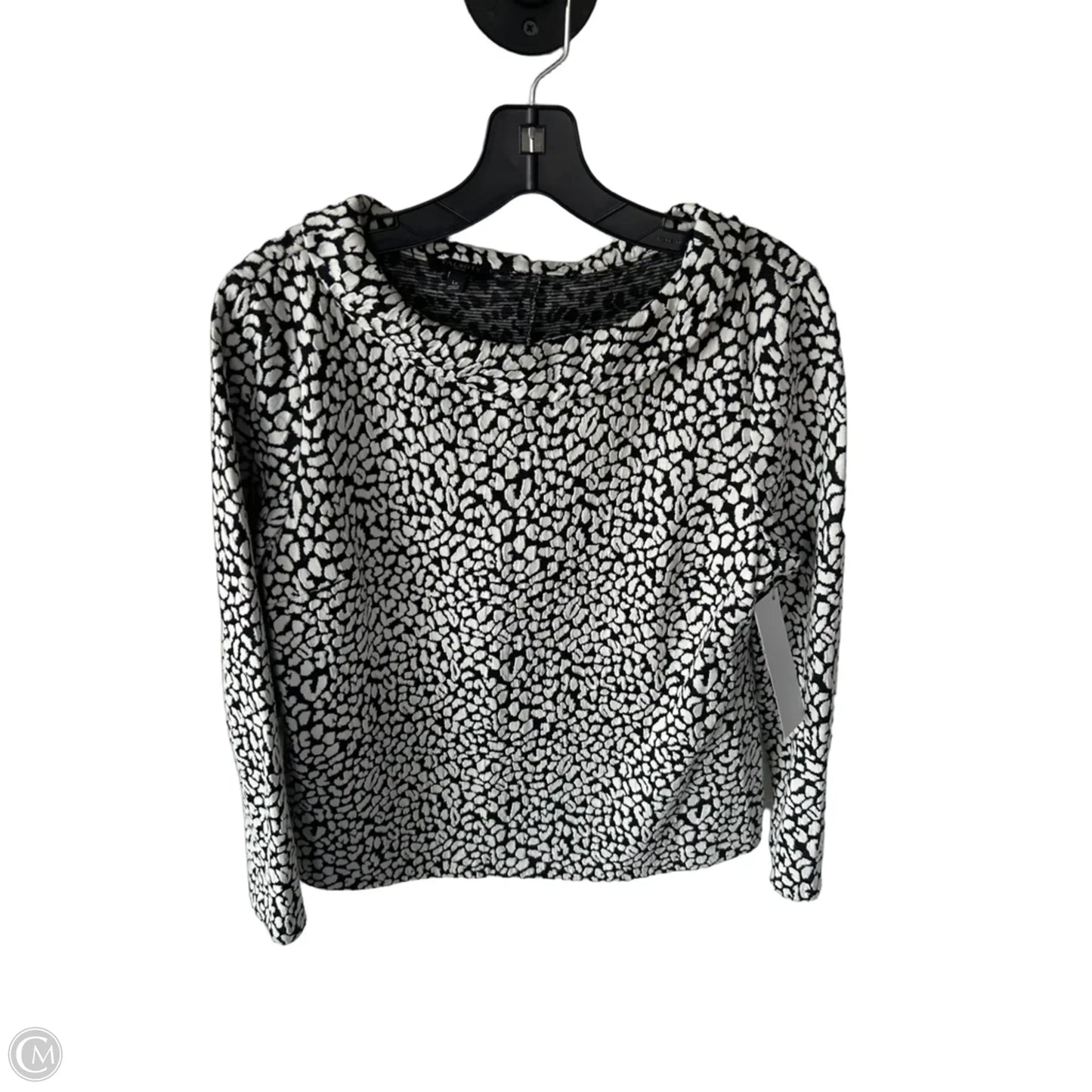 Top Long Sleeve By Talbots In Black & White, Size: Lp