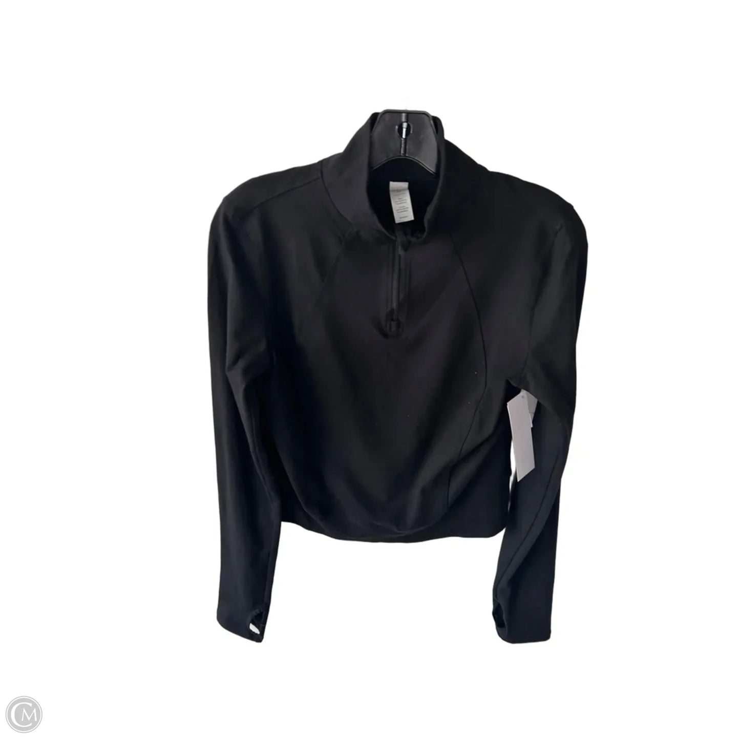 Athletic Top Long Sleeve Collar By Yogalicious In Black, Size: M