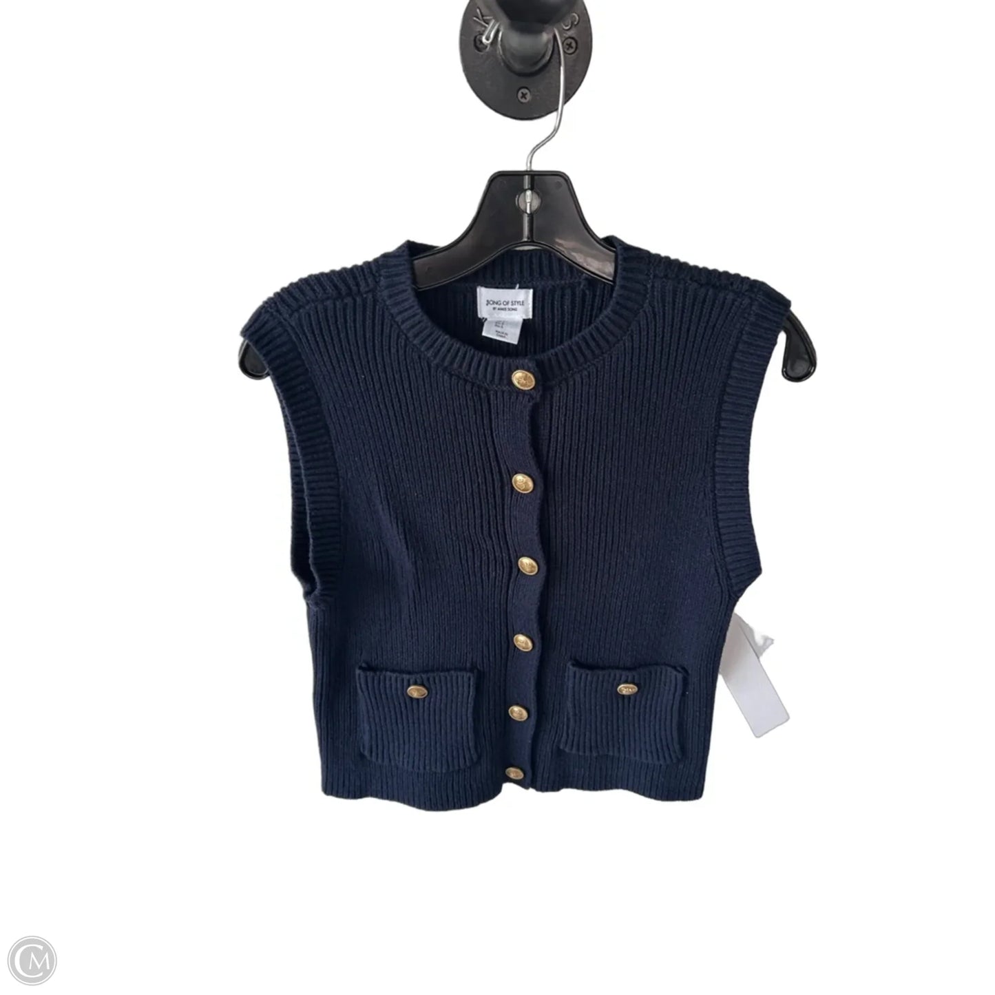 Vest Sweater By Clothes Mentor In Blue, Size: S