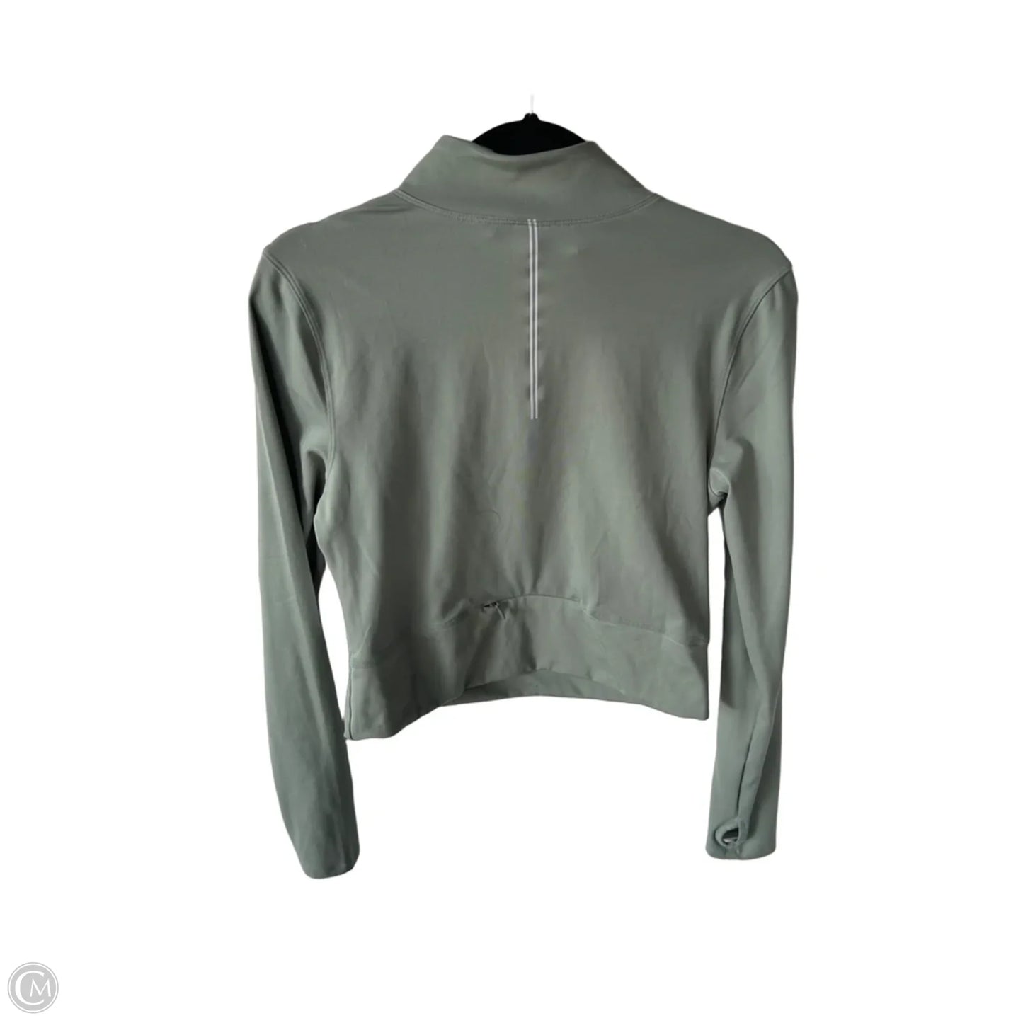 Athletic Top Long Sleeve Collar By Yogalicious In Green, Size: M