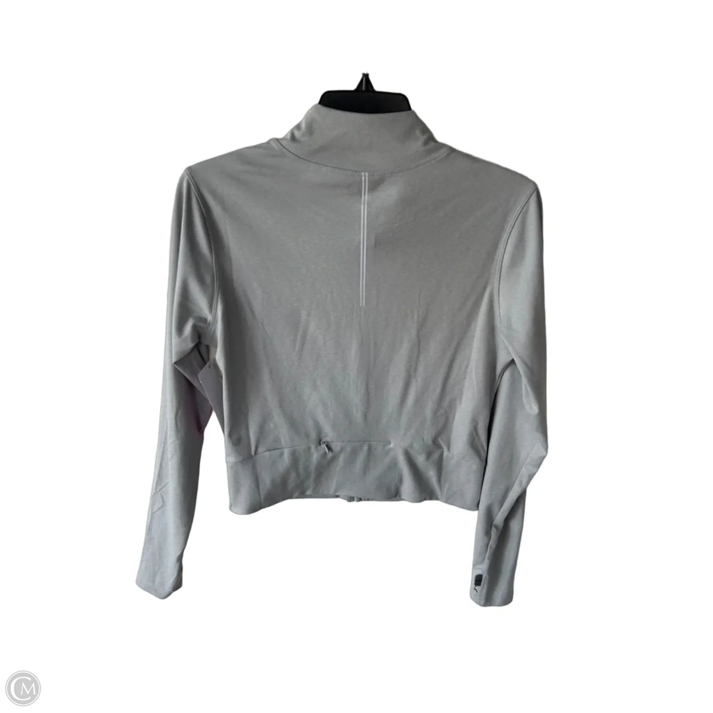 Athletic Jacket By Yogalicious In Grey, Size: M