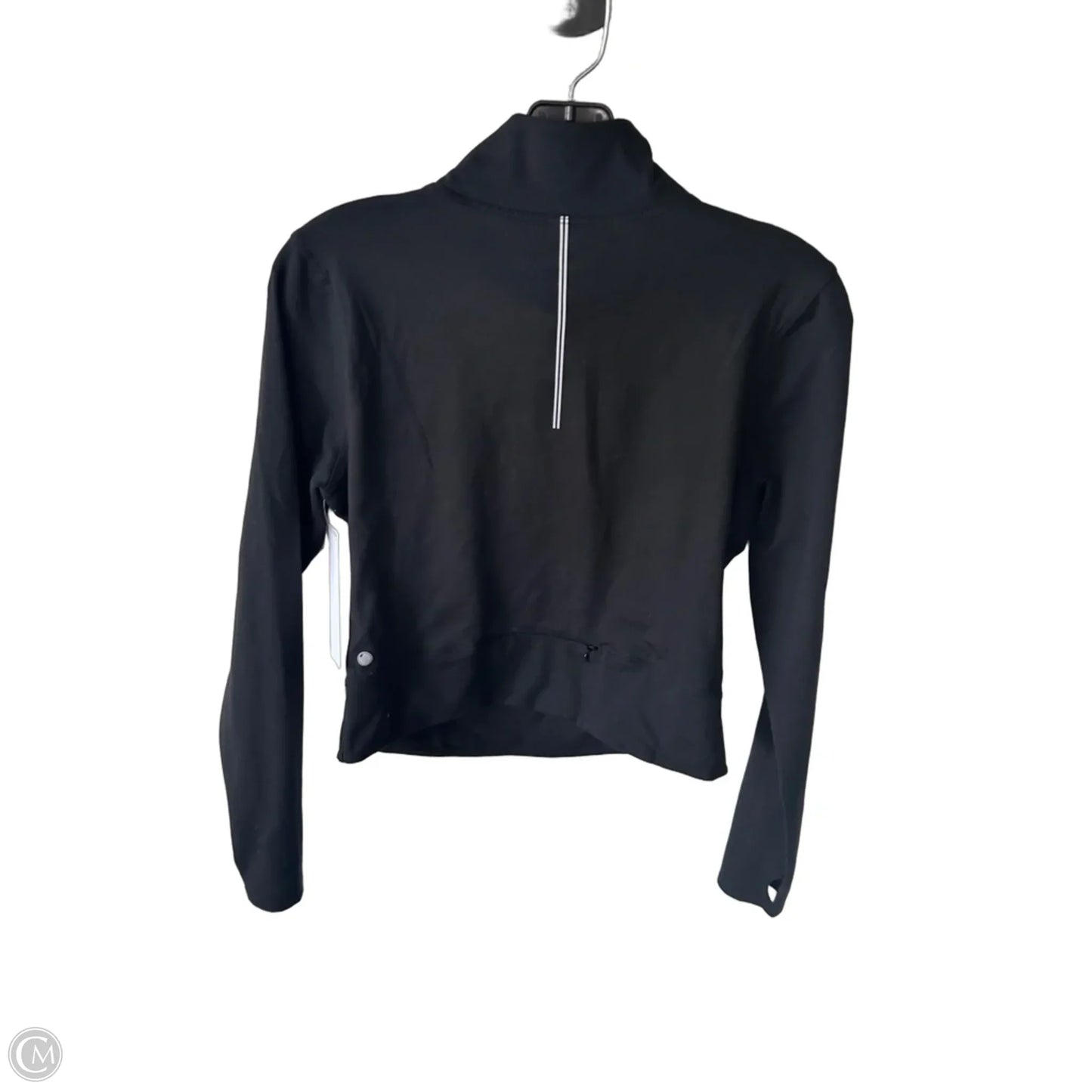 Athletic Top Long Sleeve Collar By Yogalicious In Black, Size: M