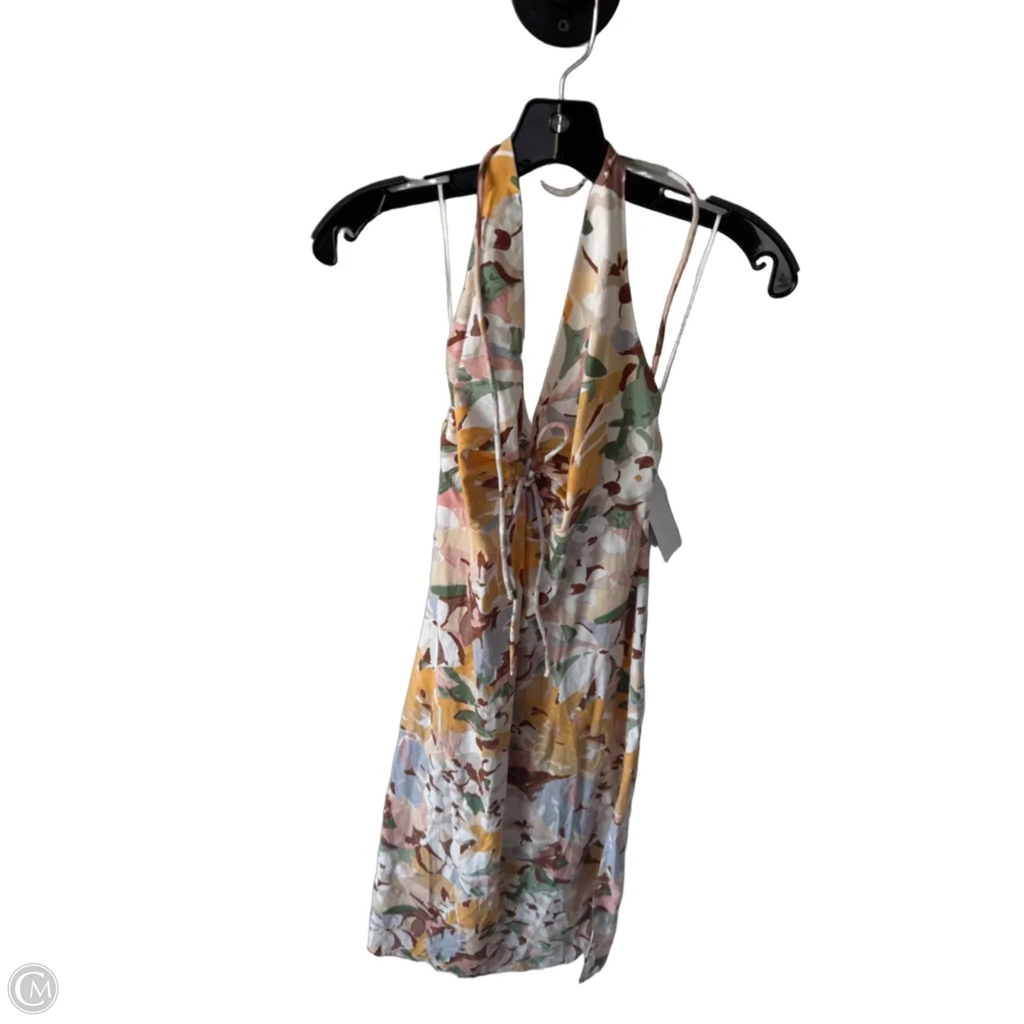 Dress Casual Midi By Abercrombie And Fitch In Tan & Yellow, Size: S