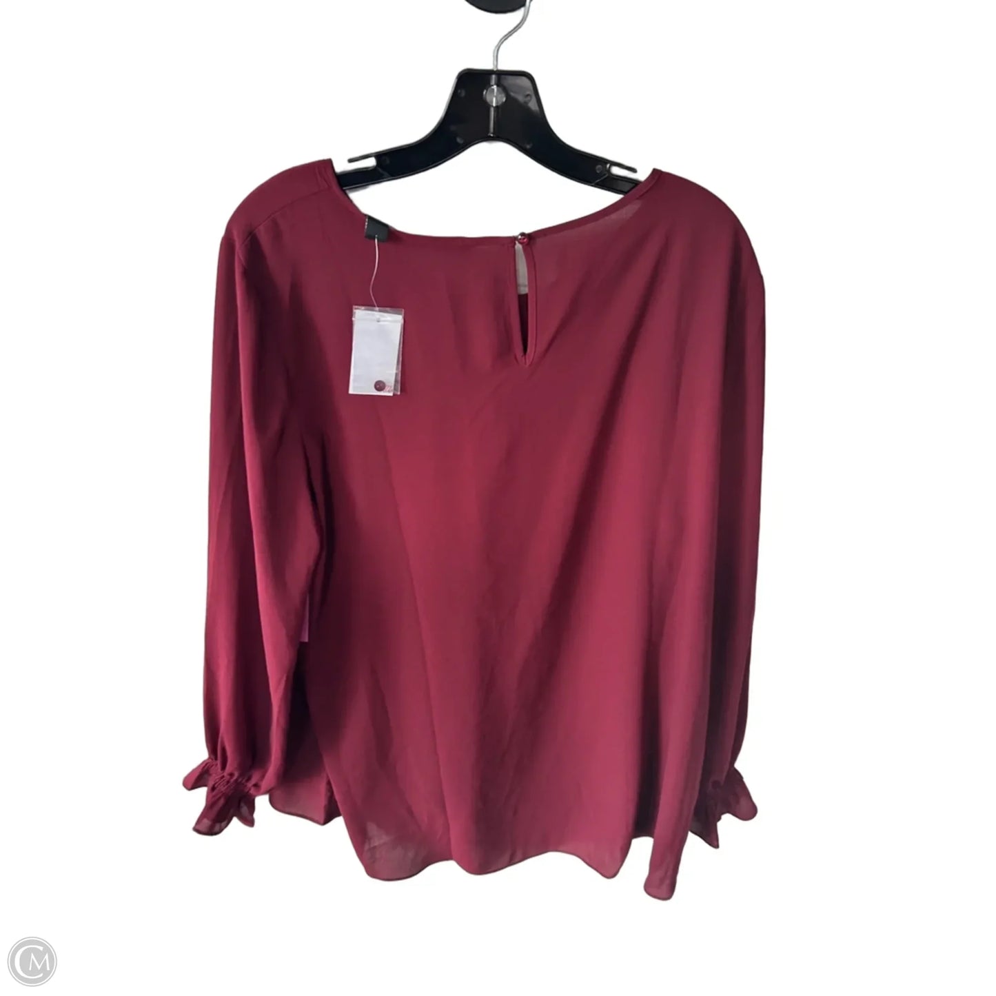 Top Long Sleeve By Dennis Basso Qvc In Maroon, Size: Xl