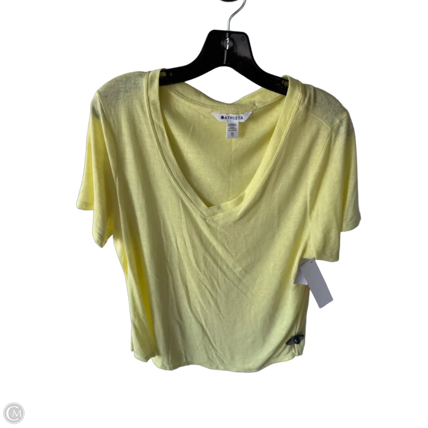 Athletic Top Short Sleeve By Athleta In Yellow, Size: Xl