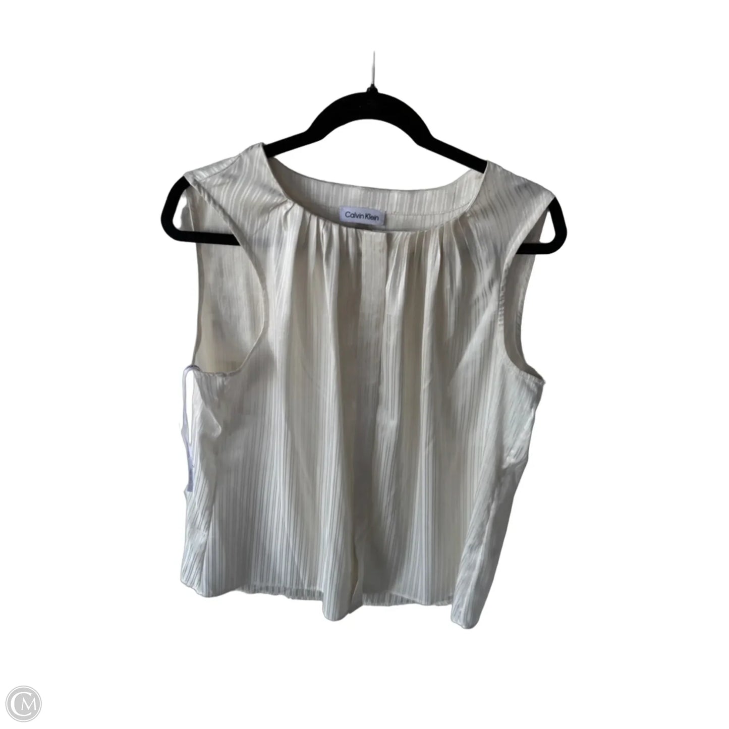 Top Sleeveless By Calvin Klein In Cream, Size: Xl