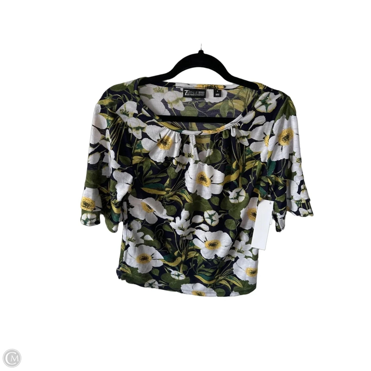 Top Short Sleeve By New York And Co In Black & Green, Size: S
