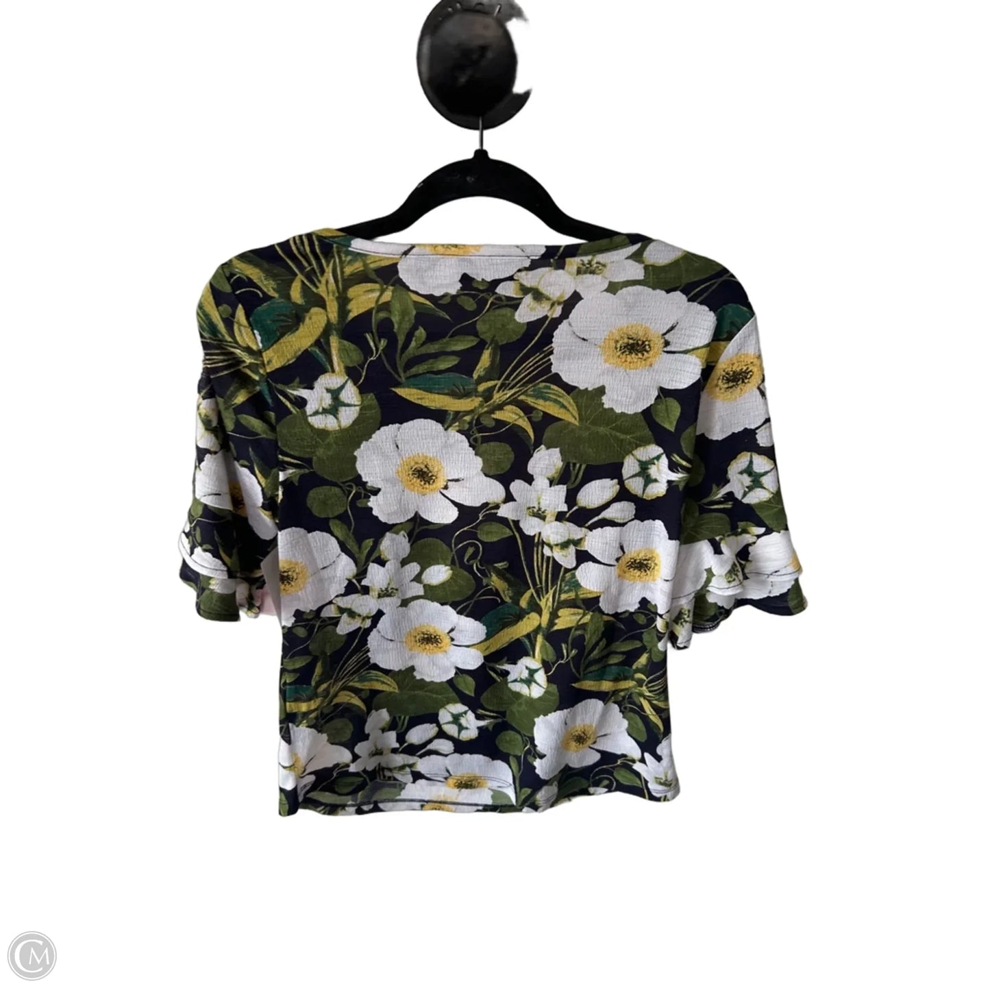 Top Short Sleeve By New York And Co In Black & Green, Size: S