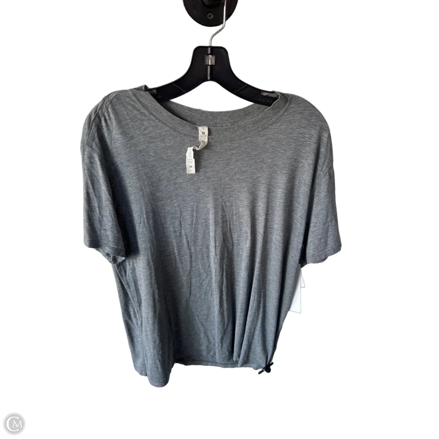 Athletic Top Short Sleeve By Lululemon In Grey, Size: S