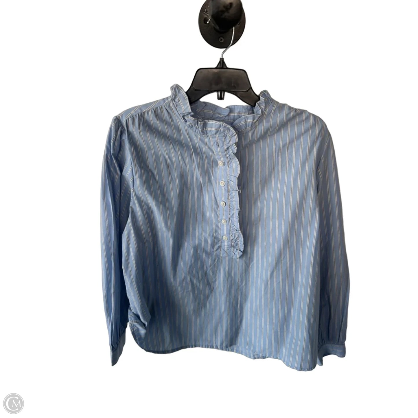 Top Long Sleeve By Time And Tru In Blue & White, Size: L