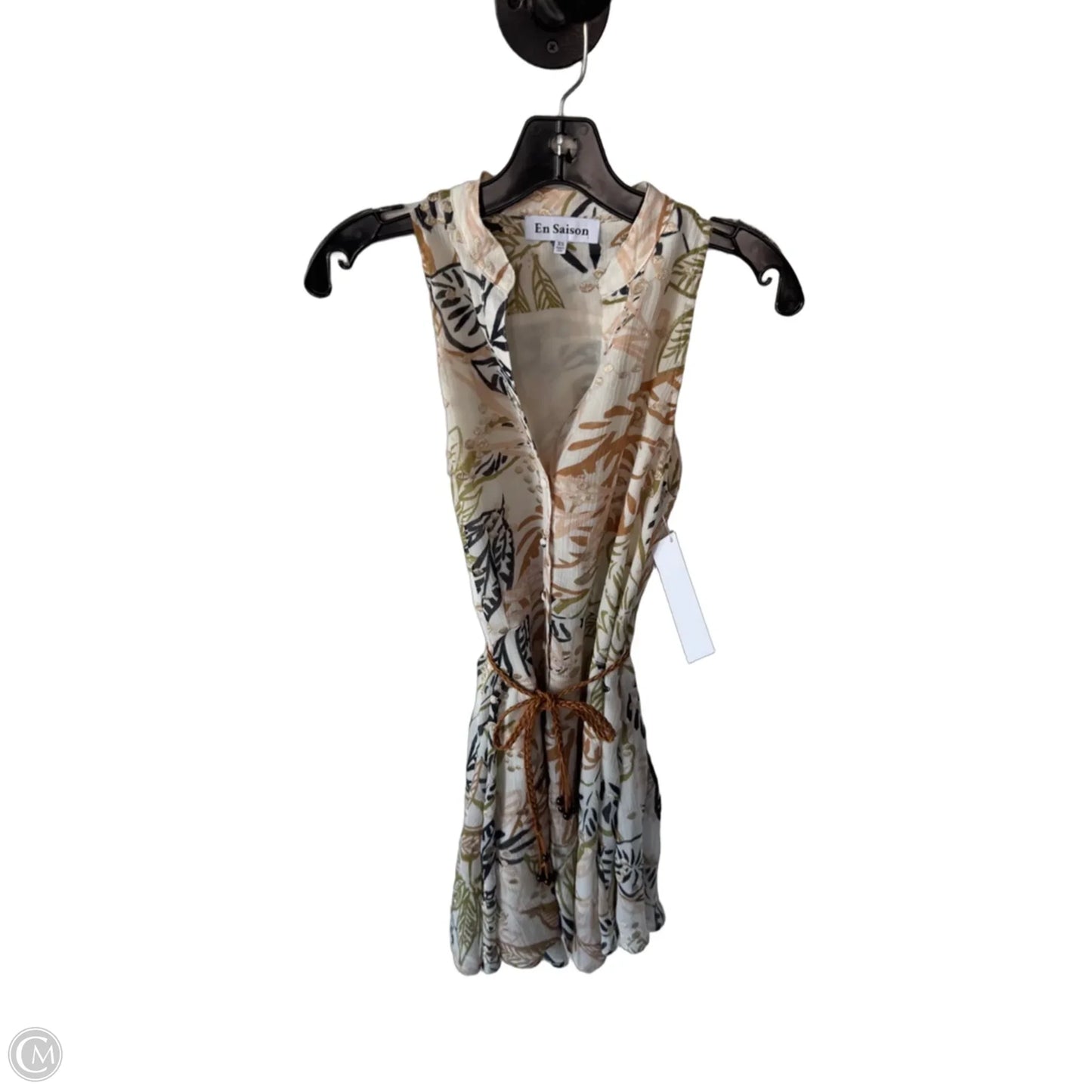 Dress Casual Short By En Saison In Cream & Green, Size: Xs