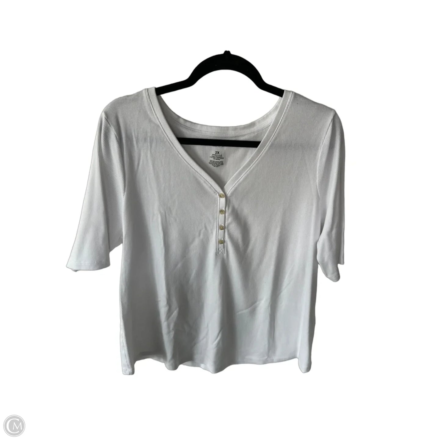Top Short Sleeve By Sonoma In White, Size: 2x