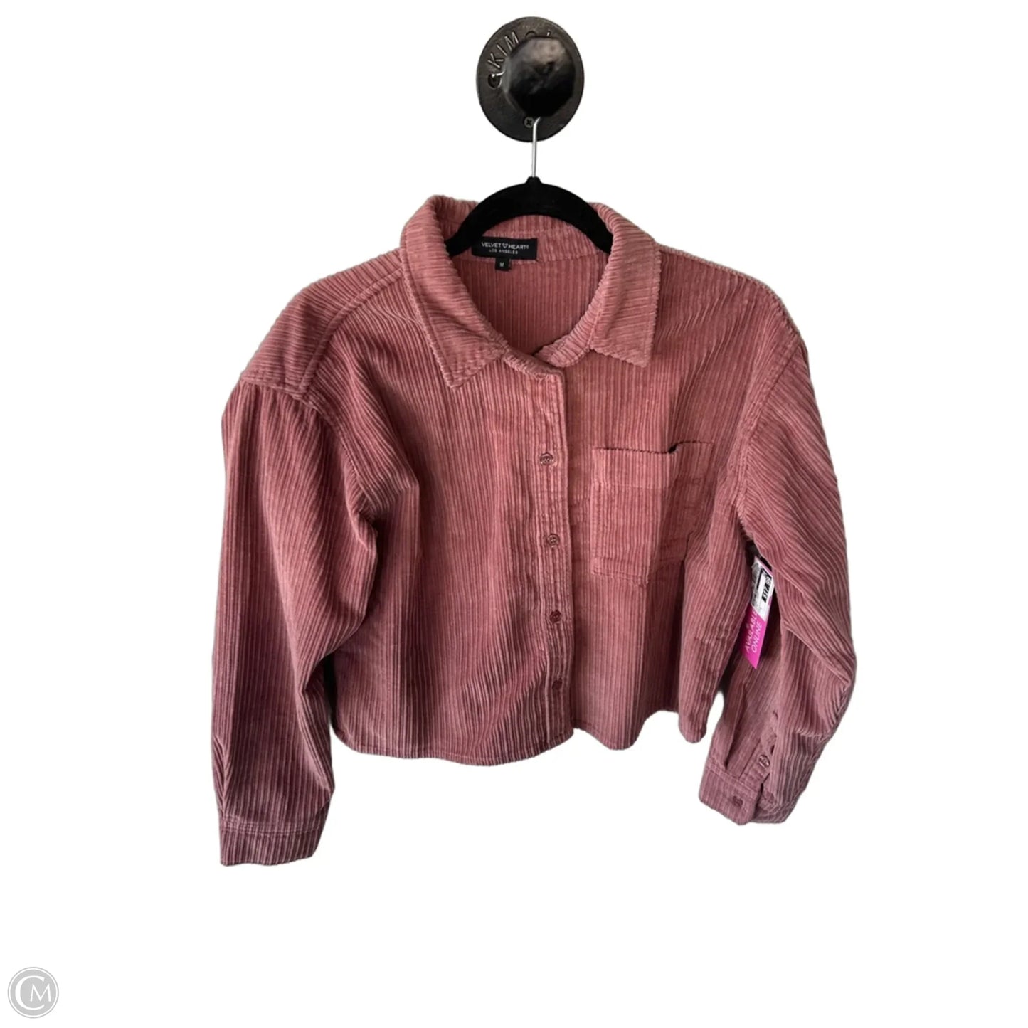 Jacket Shirt By Velvet Heart In Pink, Size: M