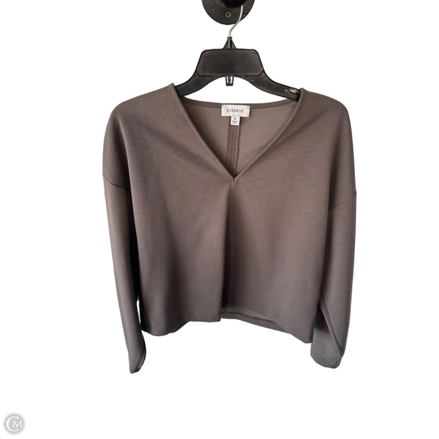 Top Long Sleeve By Evereve In Grey, Size: M