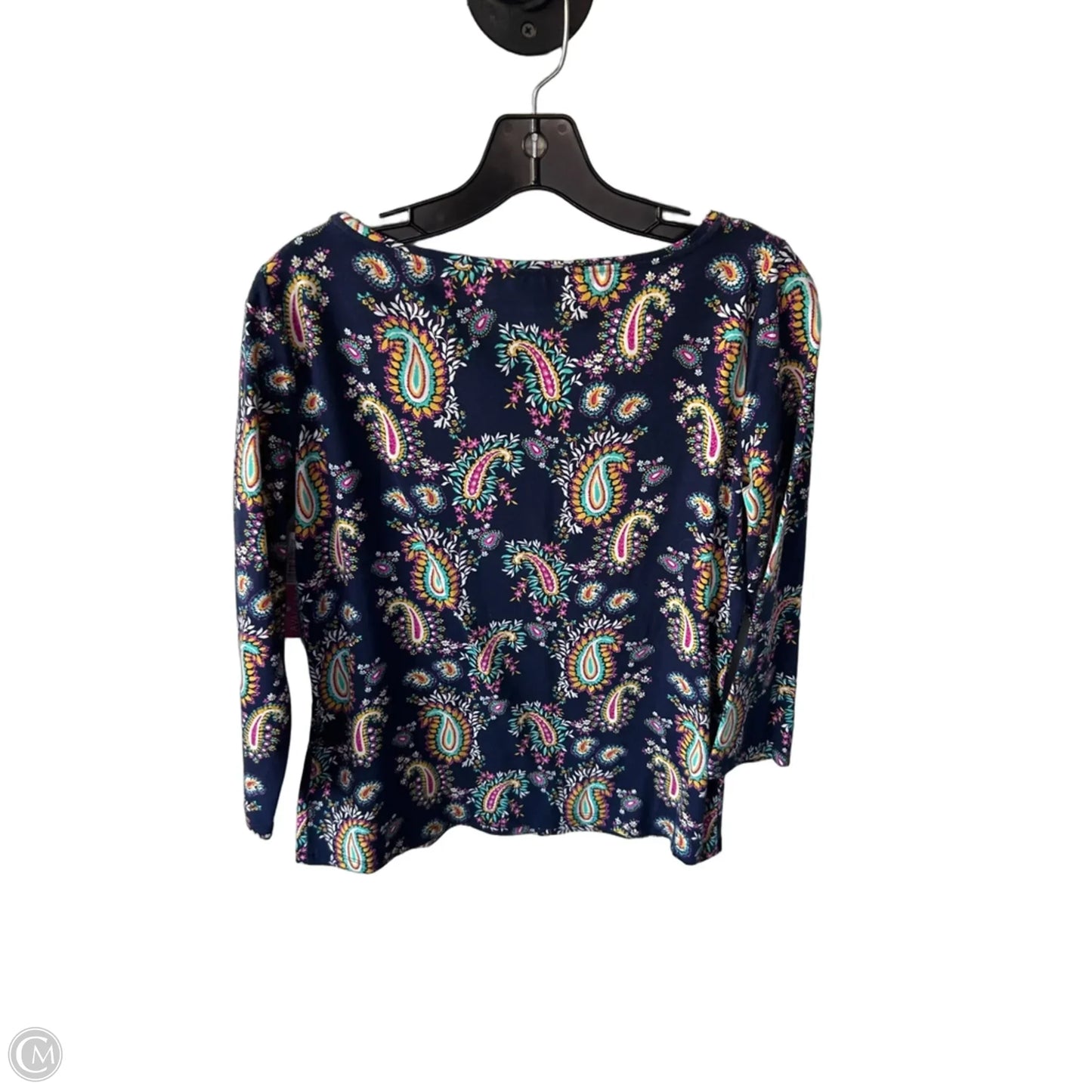 Top Long Sleeve Basic By Talbots In Blue & White, Size: S