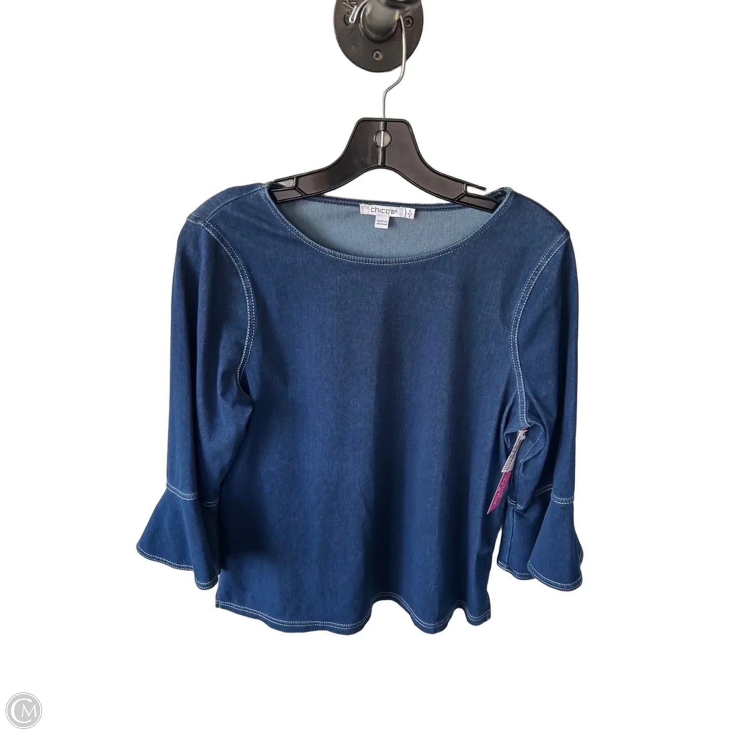 Top 3/4 Sleeve By Chicos In Blue, Size: S