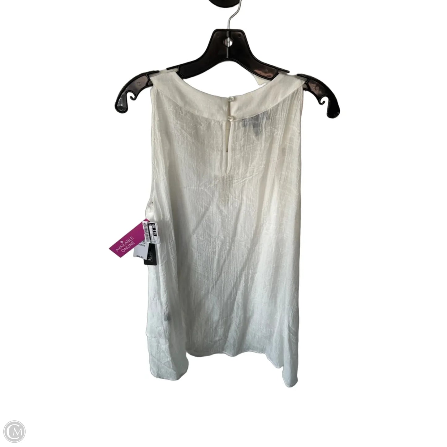 Top Sleeveless By Agb In White, Size: L
