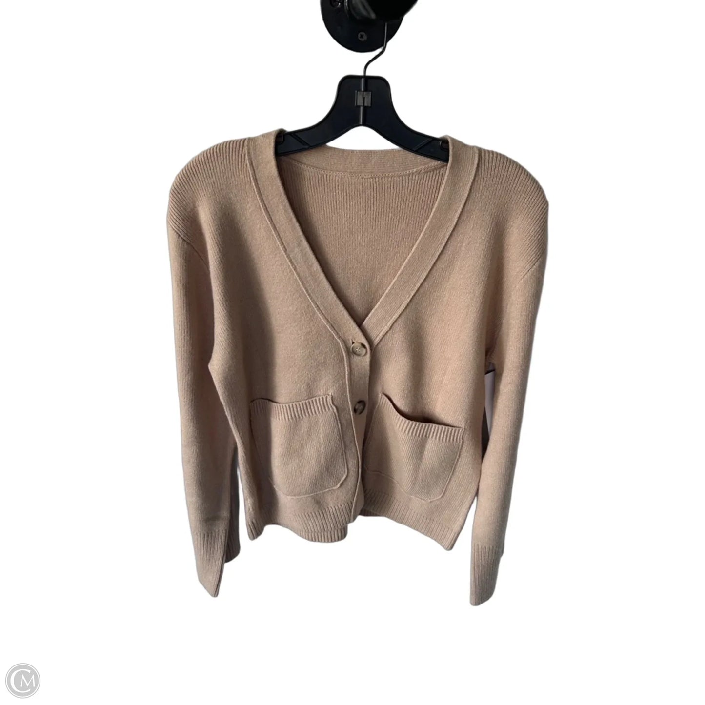 Sweater Cardigan By Clothes Mentor In Tan, Size: S