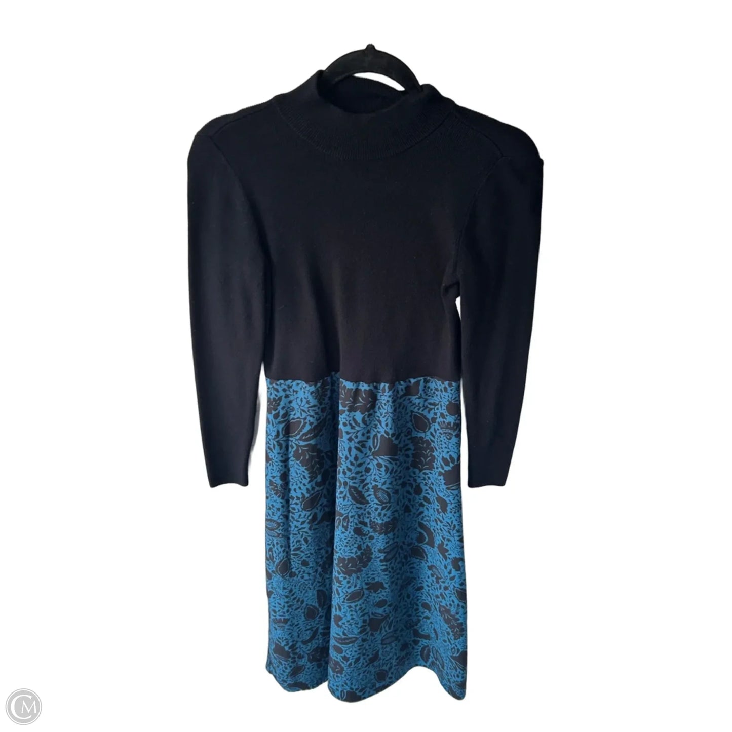 Dress Casual Midi By Ann Taylor In Black & Blue, Size: Sp