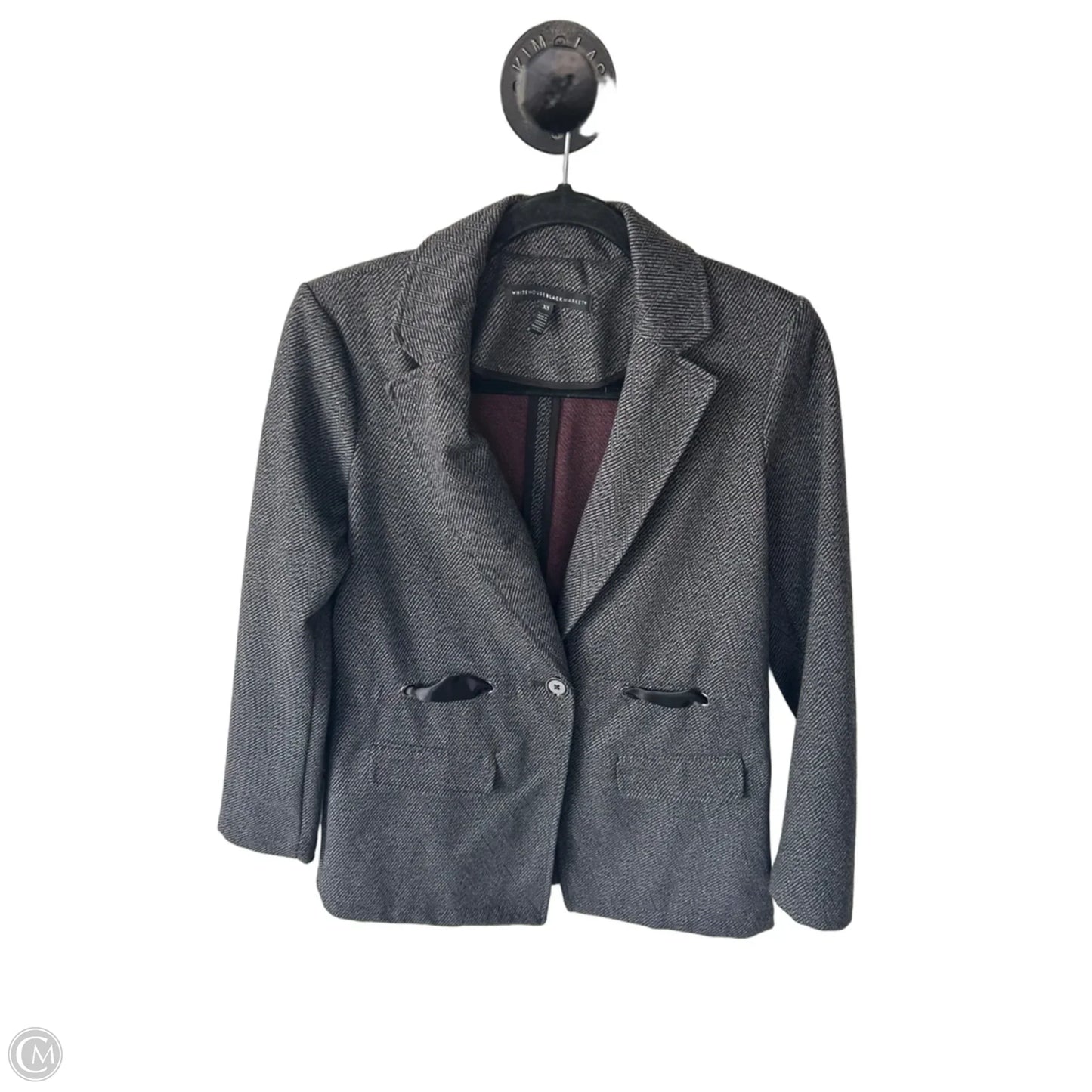 Blazer By White House Black Market In Black & Grey, Size: Xs