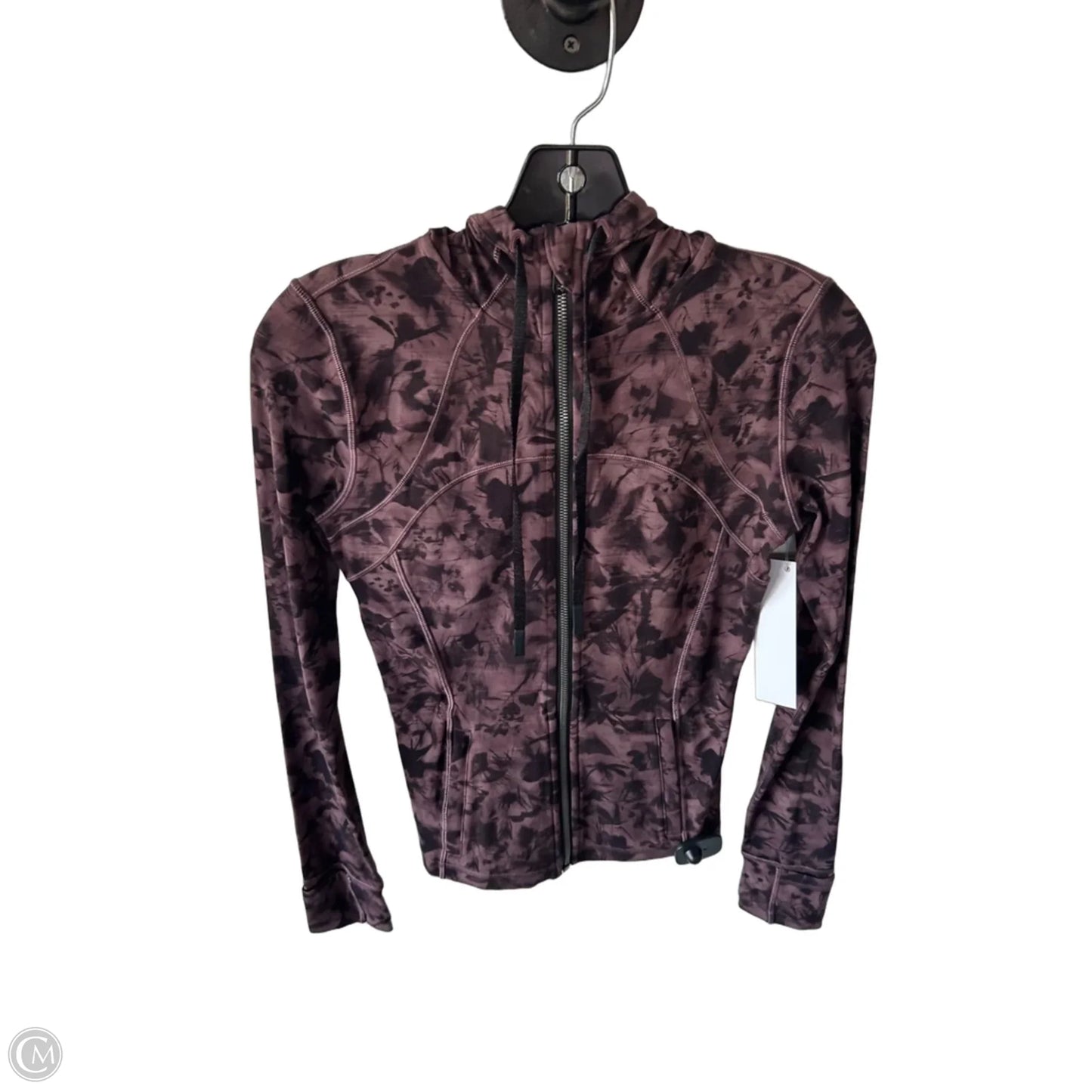 Athletic Sweatshirt Hoodie By Lululemon In Black & Purple, Size: S