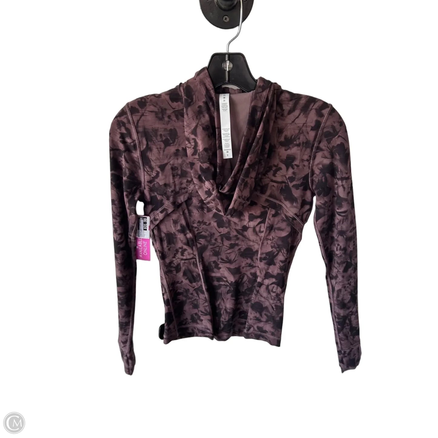 Athletic Sweatshirt Hoodie By Lululemon In Black & Purple, Size: S