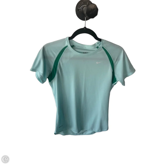 Athletic Top Short Sleeve By Nike Apparel In Blue & Green, Size: M