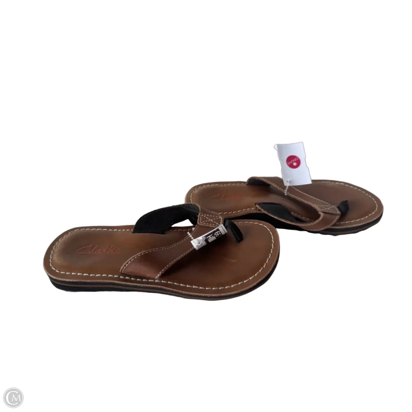 Sandals Flip Flops By Clarks In Brown, Size: 5