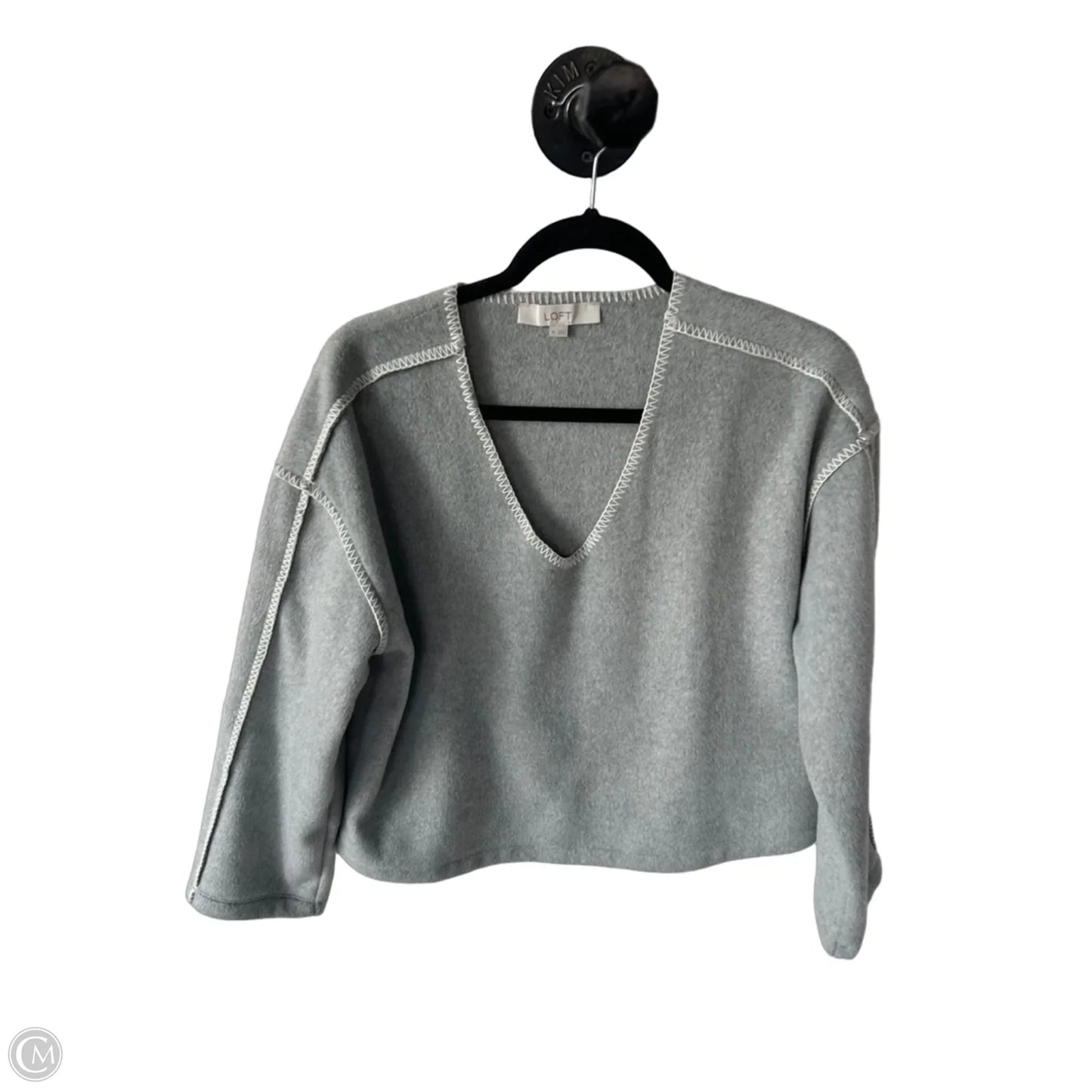 Sweater By Loft In Grey & White, Size: Xs