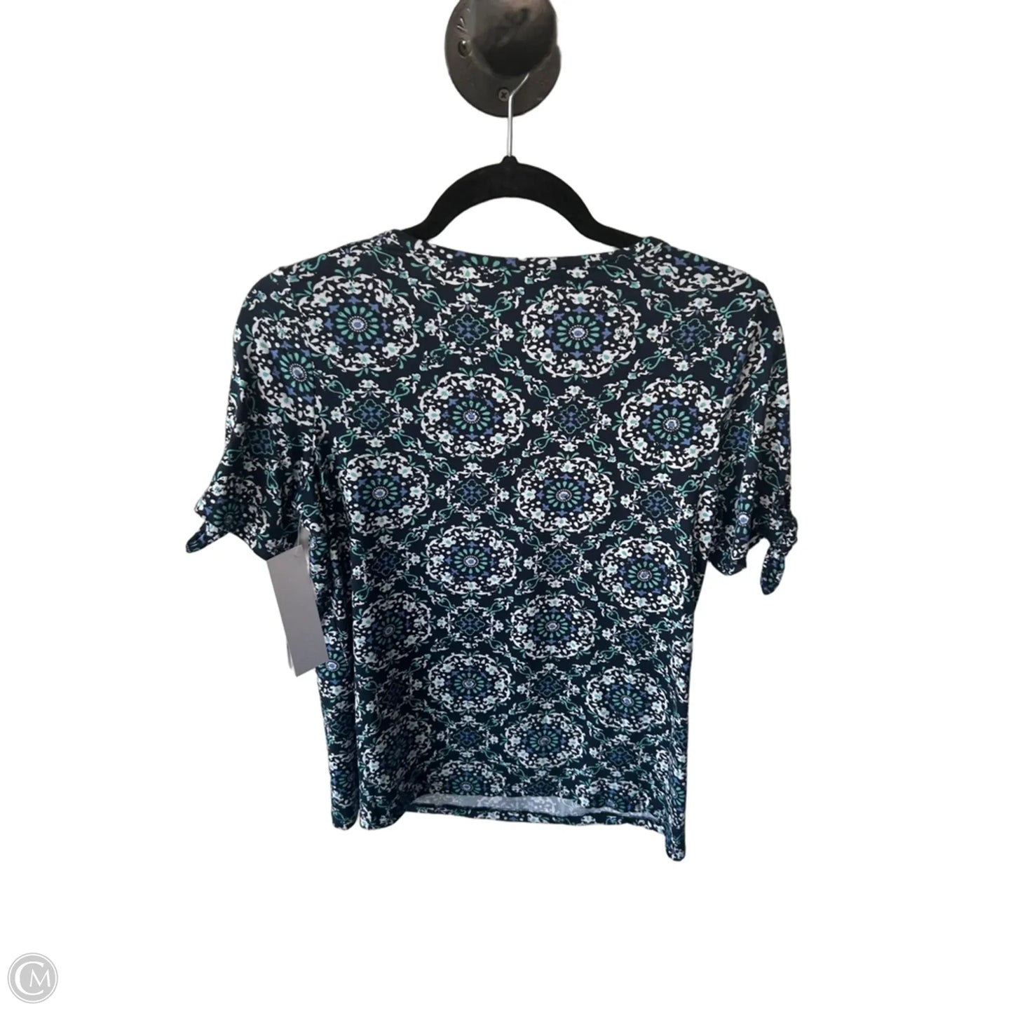 Top Short Sleeve By Croft And Barrow In Blue & White, Size: S