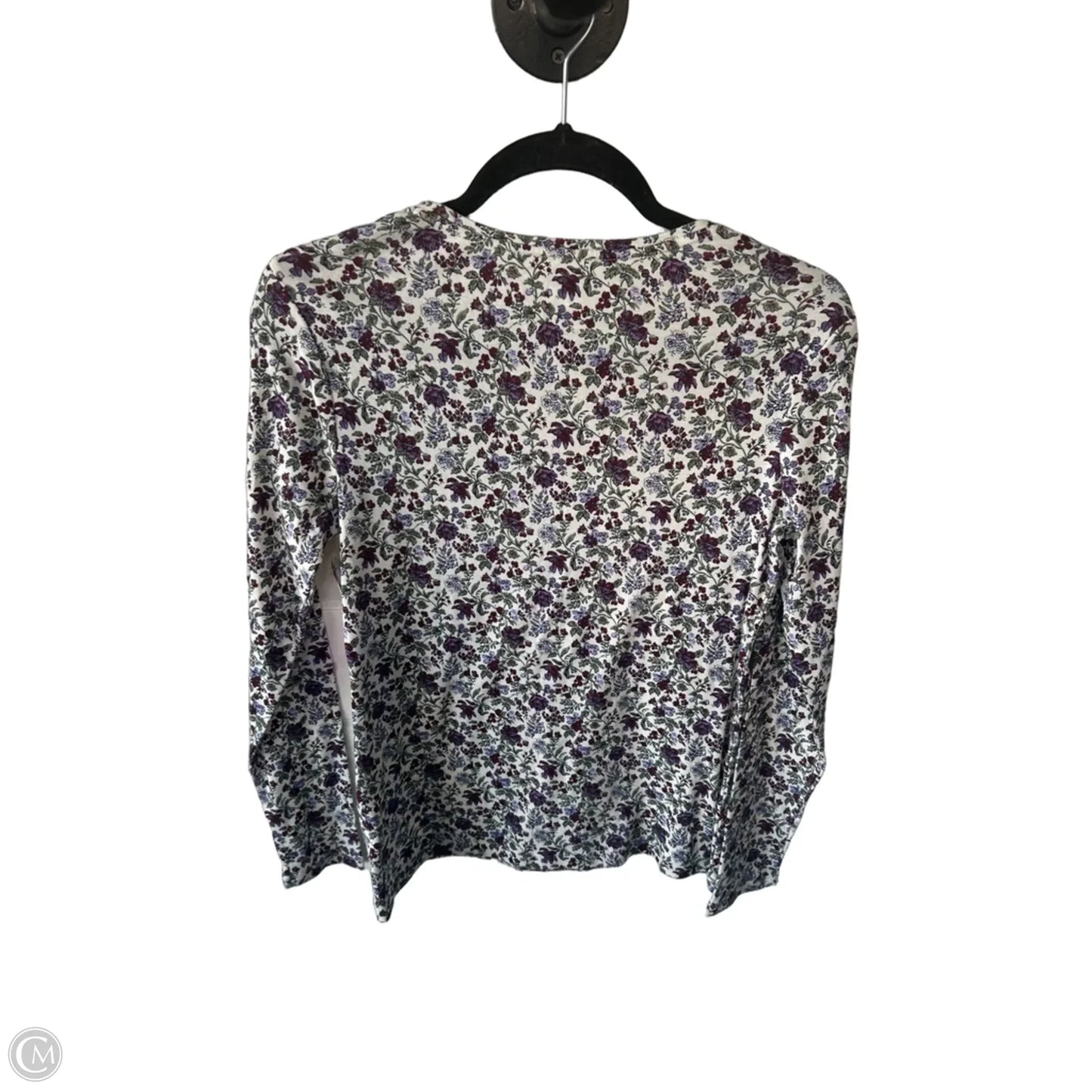 Top Long Sleeve Basic By Croft And Barrow In Purple & White, Size: S