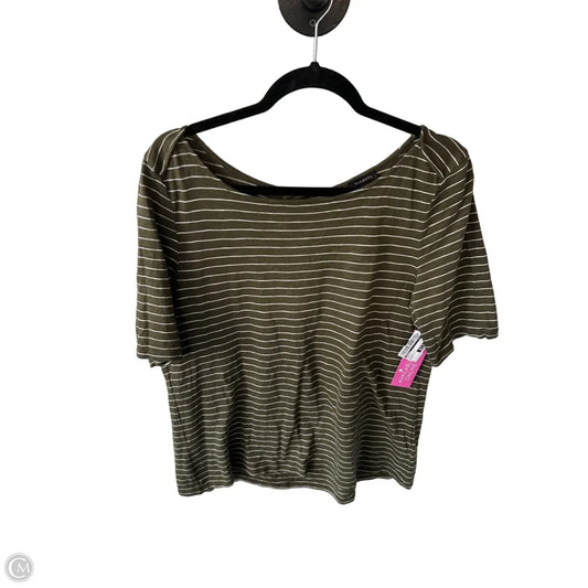 Top Short Sleeve By Talbots In Green & White, Size: L