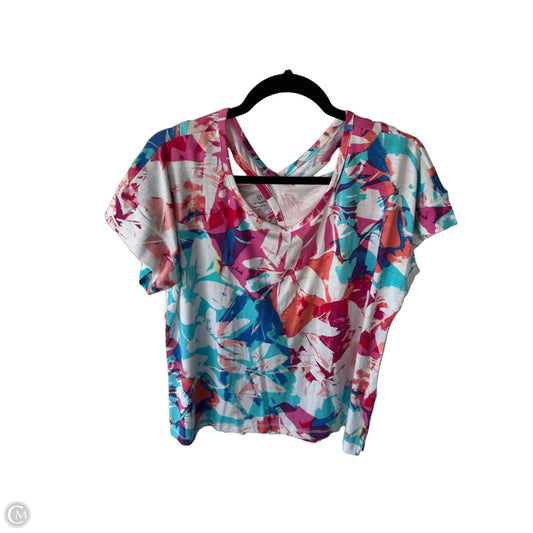 Top Short Sleeve By Talbots In Blue & Pink, Size: Xl