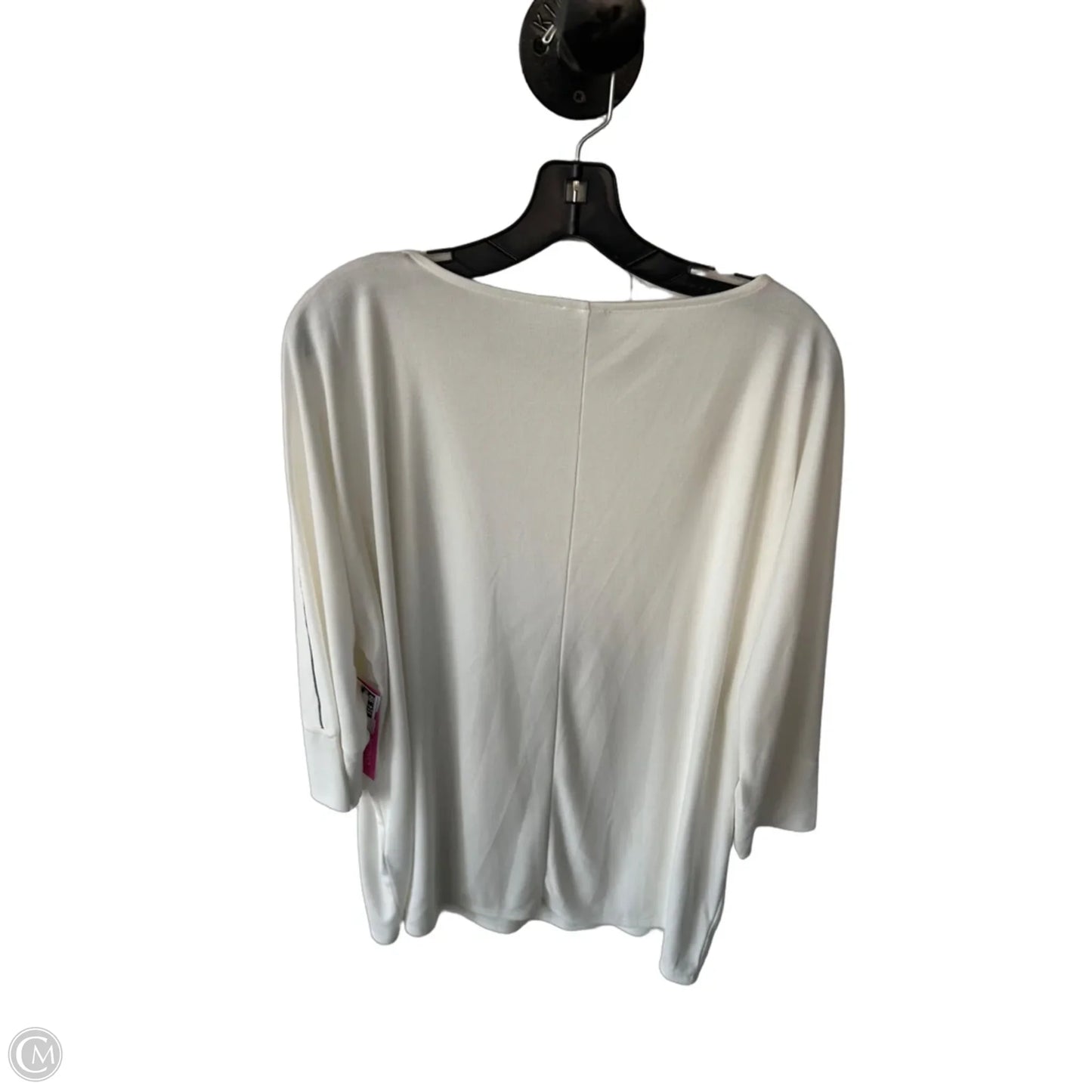 Top 3/4 Sleeve By Chicos In White, Size: L
