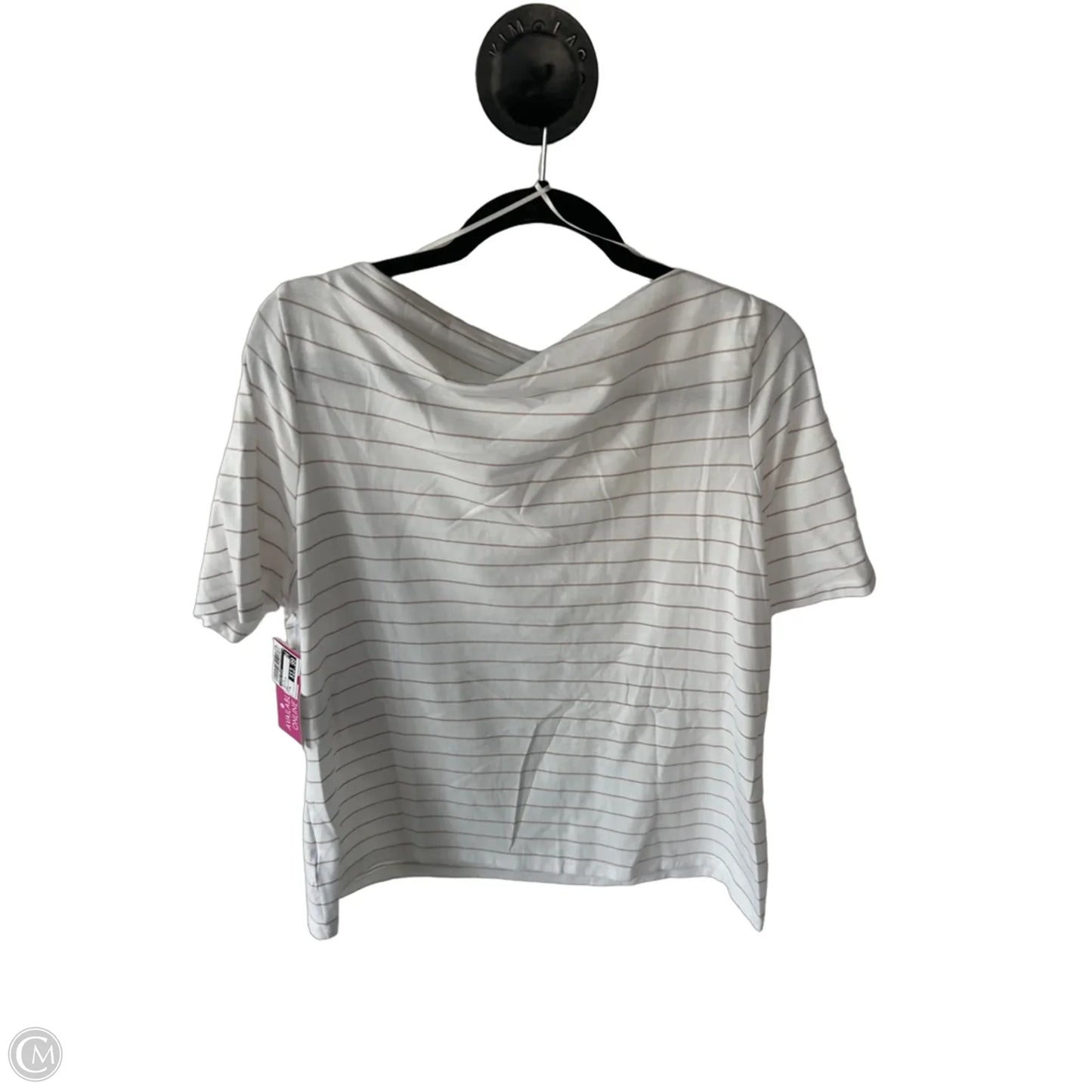 Top Short Sleeve By Sigrid Olsen In Tan & White, Size: Xl