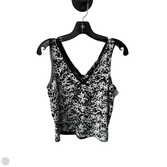 Top Sleeveless By Halogen In Black & White, Size: M